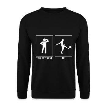 Your Friend - Me - Soccer Ball Kick - Unisex Sweatshirt - black - Front - Alina (178cm) & Michal (187cm)