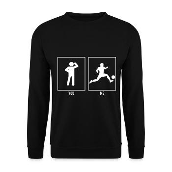 Vous - Moi - Activité de football - Sweat-shirt Unisexe - noir - Devant - Alina (178cm) & Michal (187cm)