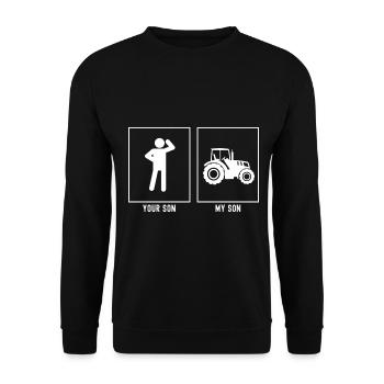 Your Son - My Son - Farming Tractor - Unisex Sweatshirt - black - Front - Alina (178cm) & Michal (187cm)