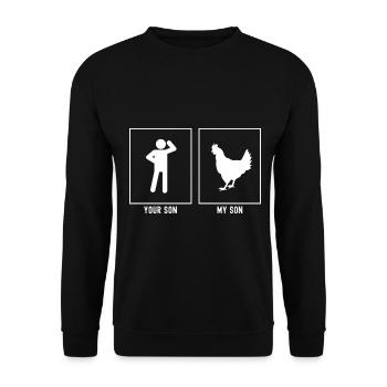 Votre fils - Mon fils - Poulet de ferme - Sweat-shirt Unisexe - noir - Devant - Alina (178cm) & Michal (187cm)