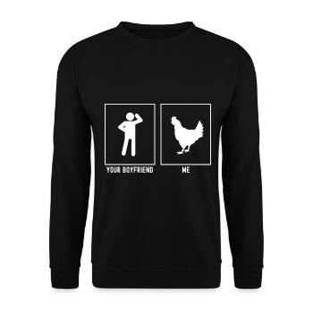 Votre ami - Moi - Poulet de ferme - Sweat-shirt Unisexe - noir - Devant - Alina (178cm) & Michal (187cm)