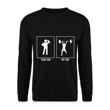 Votre fils - Mon fils - Remise en forme - Sweat-shirt Unisexe - noir - Devant - Alina (178cm) & Michal (187cm)