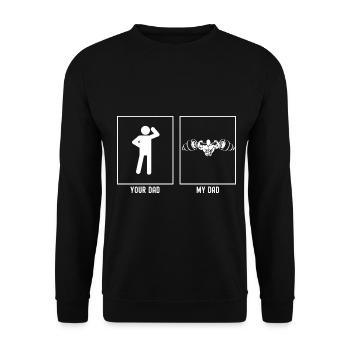 Son père - Mon père - Fitness Strongman - Sweat-shirt Unisexe - noir - Devant - Alina (178cm) & Michal (187cm)