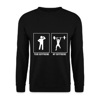 Votre ami - Mon ami - Fitness Lifting - Sweat-shirt Unisexe - noir - Devant - Alina (178cm) & Michal (187cm)