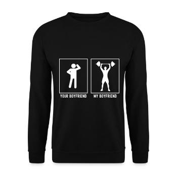 Votre ami - Mon ami - Fitness - Sweat-shirt Unisexe - noir - Devant - Alina (178cm) & Michal (187cm)