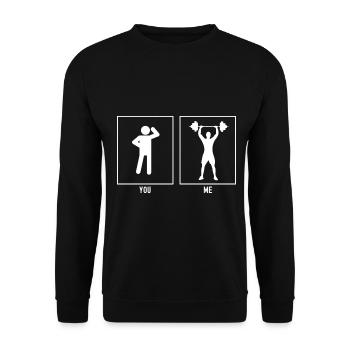You - Me - Fitness Lifting Men - Unisex Sweatshirt - black - Front - Alina (178cm) & Michal (187cm)