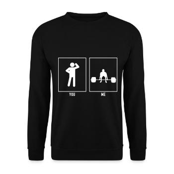 Vous - Moi - Fitness Lift - Sweat-shirt Unisexe - noir - Devant - Alina (178cm) & Michal (187cm)