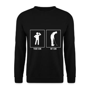 Her Son - My Son - Golfer - Unisex Sweatshirt - black - Front - Alina (178cm) & Michal (187cm)