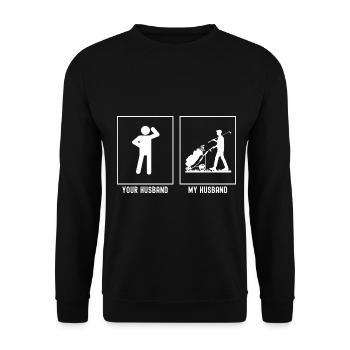 Ihr Ehemann - Mein Ehemann - Golftasche - Unisex Pullover - Schwarz - Vorne - Alina (178cm) & Michal (187cm)