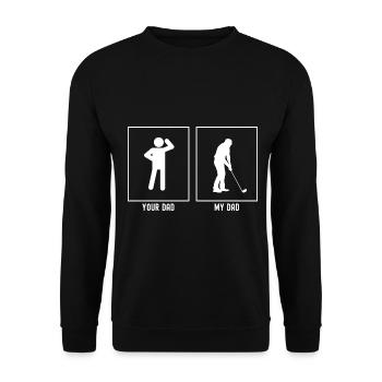 Ihr Vater - Mein Vater - Golfspieler Vektor - Unisex Pullover - Schwarz - Vorne - Alina (178cm) & Michal (187cm)