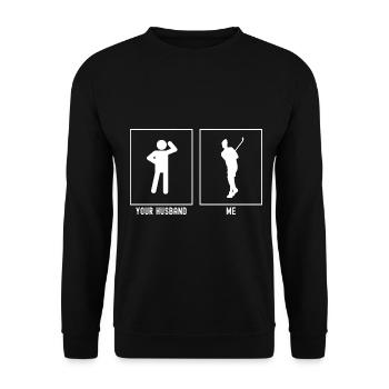Her Husband - Me - Golf Swing - Unisex Sweatshirt - black - Front - Alina (178cm) & Michal (187cm)