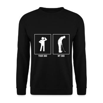 Ton père - Mon père - Golfeur - Sweat-shirt Unisexe - noir - Devant - Alina (178cm) & Michal (187cm)