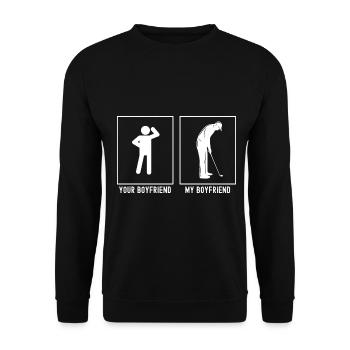 Votre ami - Mon ami - Golf - Sweat-shirt Unisexe - noir - Devant - Alina (178cm) & Michal (187cm)