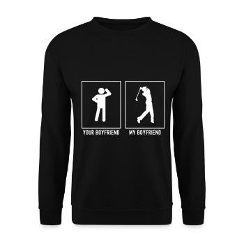 Votre ami - Mon ami - Le golf après le coup - Sweat-shirt Unisexe - noir - Devant - Alina (178cm) & Michal (187cm)