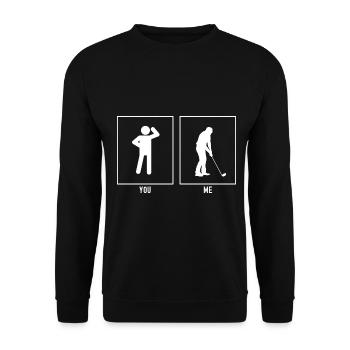You - Me - Golfers in Sight - Unisex Sweatshirt - black - Front - Alina (178cm) & Michal (187cm)