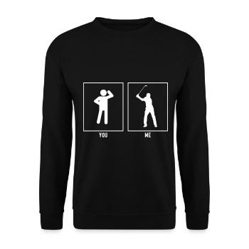 You - Me - Golf Vector - Unisex Sweatshirt - black - Front - Alina (178cm) & Michal (187cm)