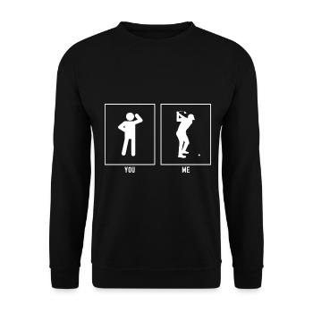 Sie - Ich - Golfspieler - Unisex Pullover - Schwarz - Vorne - Alina (178cm) & Michal (187cm)