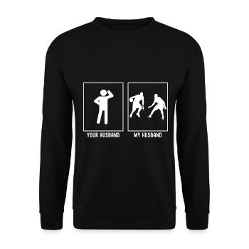 Her Husband - My Husband - Basketball Duo - Unisex Sweatshirt - black - Front - Alina (178cm) & Michal (187cm)