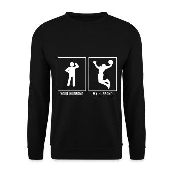 Ihr Ehemann - Mein Ehemann - Basketball Dunking Pl - Unisex Pullover - Schwarz - Vorne - Alina (178cm) & Michal (187cm)