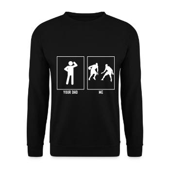 Ton père - Moi - Joueur de basket-ball - Sweat-shirt Unisexe - noir - Devant - Alina (178cm) & Michal (187cm)