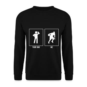 Your Father - Me - Dribbling Basketball - Unisex Sweatshirt - black - Front - Alina (178cm) & Michal (187cm)