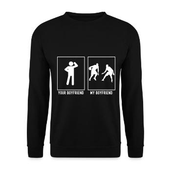 Your Friend - My Friend - Basketball Block - Unisex Sweatshirt - black - Front - Alina (178cm) & Michal (187cm)