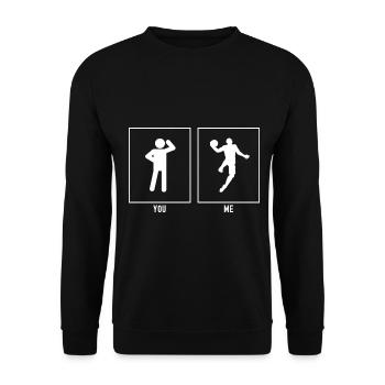 Du - Ich - Basketball Dunk - Unisex Pullover - Schwarz - Vorne - Alina (178cm) & Michal (187cm)