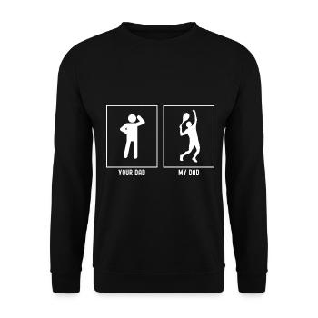 Ton père - Mon père - Tennis Serve - Sweat-shirt Unisexe - noir - Devant - Alina (178cm) & Michal (187cm)