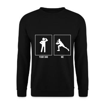 Ton père - Moi - Coup de tennis - Sweat-shirt Unisexe - noir - Devant - Alina (178cm) & Michal (187cm)