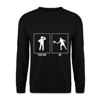 Ton père - Moi - Joueur de tennis - Sweat-shirt Unisexe - noir - Devant - Alina (178cm) & Michal (187cm)