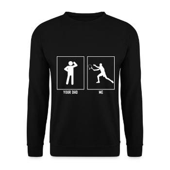 Ton père - Moi - Homme Tennis - Sweat-shirt Unisexe - noir - Devant - Alina (178cm) & Michal (187cm)