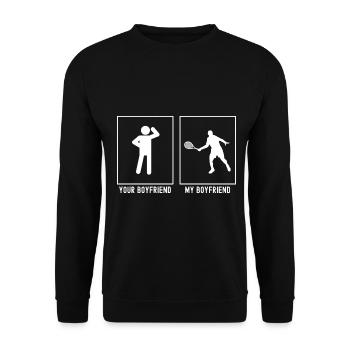 Votre ami - Mon ami - Tennis Pass - Sweat-shirt Unisexe - noir - Devant - Alina (178cm) & Michal (187cm)