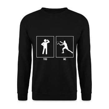 Vous - Moi - Tennis - Sweat-shirt Unisexe - noir - Devant - Alina (178cm) & Michal (187cm)