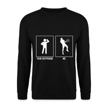 Your Friend - Me - Tennis Player Hit - Unisex Sweatshirt - black - Front - Alina (178cm) & Michal (187cm)