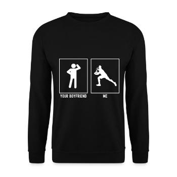Your Boyfriend - Me - Tennis Hit - Unisex Sweatshirt - black - Front - Alina (178cm) & Michal (187cm)
