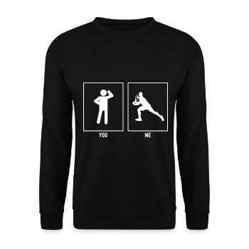 Vous - Moi - Illustration de joueur de tennis - Sweat-shirt Unisexe - noir - Devant - Alina (178cm) & Michal (187cm)