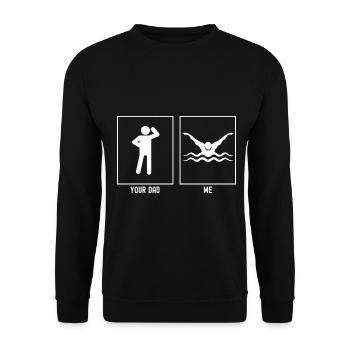 Your Father - Me - Professional Swimming - Unisex Sweatshirt - black - Front - Alina (178cm) & Michal (187cm)
