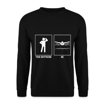Your Friend - Me - Swimming Simple Vector - Unisex Sweatshirt - black - Front - Alina (178cm) & Michal (187cm)