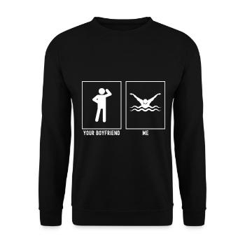 Your Friend - Me - Swimming Expert - Unisex Sweatshirt - black - Front - Alina (178cm) & Michal (187cm)