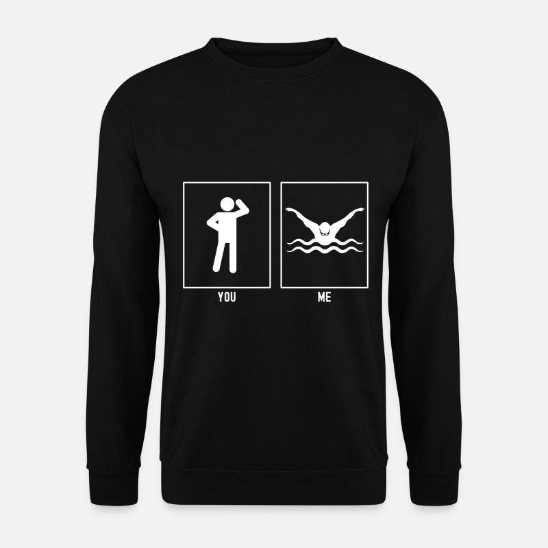 Du - Ich - Schwimmen - Unisex Pullover - Schwarz