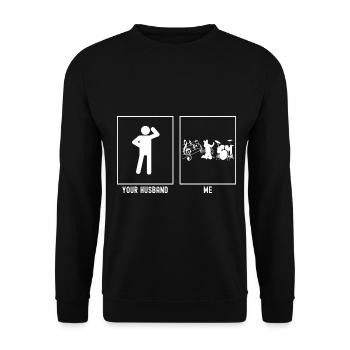 Son mari - Moi - Musique - Sweat-shirt Unisexe - noir - Devant - Alina (178cm) & Michal (187cm)