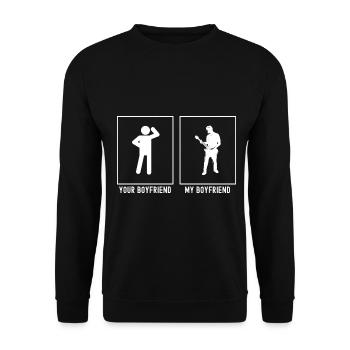 Your Friend - My Friend - Guitar Player - Unisex Sweatshirt - black - Front - Alina (178cm) & Michal (187cm)
