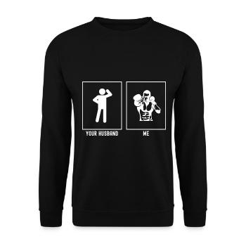 Her Husband - Me - Boxing Jab - Unisex Sweatshirt - black - Front - Alina (178cm) & Michal (187cm)