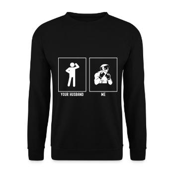 Son mari - moi - Boxe - Sweat-shirt Unisexe - noir - Devant - Alina (178cm) & Michal (187cm)