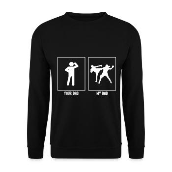 Dein Vater - Mein Vater - Kickboxen - Unisex Pullover - Schwarz - Vorne - Alina (178cm) & Michal (187cm)