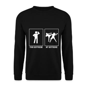 Votre ami - Mon ami - Kickboxing - Sweat-shirt Unisexe - noir - Devant - Alina (178cm) & Michal (187cm)