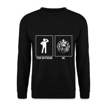Votre ami - Moi - Fire Brigade Vector - Sweat-shirt Unisexe - noir - Devant - Alina (178cm) & Michal (187cm)