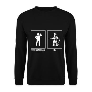 Votre ami - moi - pompiers partis - Sweat-shirt Unisexe - noir - Devant - Alina (178cm) & Michal (187cm)