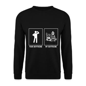 Votre ami - Mon ami - Pompiers - Sweat-shirt Unisexe - noir - Devant - Alina (178cm) & Michal (187cm)
