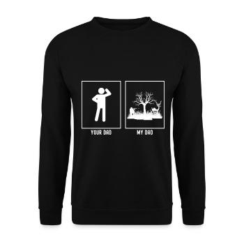 Ton père - Mon père - Chasse au bouc - Sweat-shirt Unisexe - noir - Devant - Alina (178cm) & Michal (187cm)